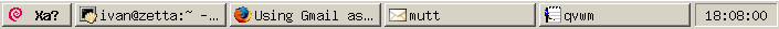picture of a taskbar with task buttons